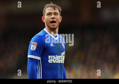 Norwich, Royaume-Uni. Feb 18, 2018. Joe Garner d'Ipswich Town - Norwich City v Ipswich Town, Sky Bet Championship, Carrow Road, Norwich - 18 février 2018. Crédit : Richard Calver/Alamy Live News Banque D'Images