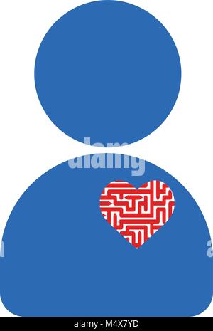 Logo Vector ou l'icône d'une personne au coeur du labyrinthe. Illustration de Vecteur