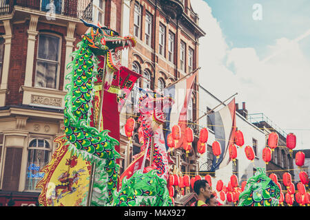 Les célébrations du nouvel an chinois à Londres, Royaume-Uni Banque D'Images
