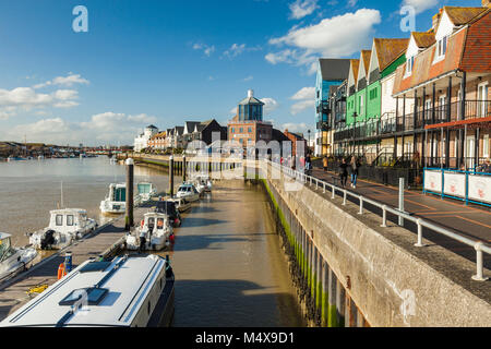 Après-midi d'hiver à Littlehampton, West Sussex, Angleterre. Banque D'Images