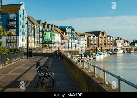 Après-midi d'hiver à Littlehampton, West Sussex, Angleterre. Banque D'Images