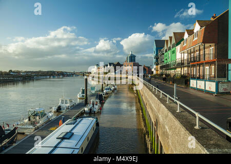 Après-midi d'hiver à Littlehampton, West Sussex, Angleterre. Banque D'Images