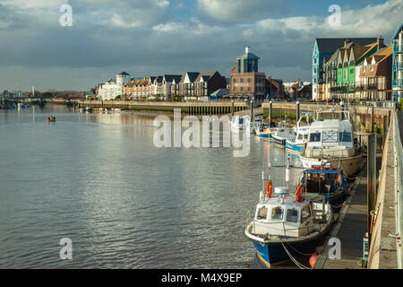 Après-midi d'hiver à Littlehampton, West Sussex, Angleterre. Banque D'Images