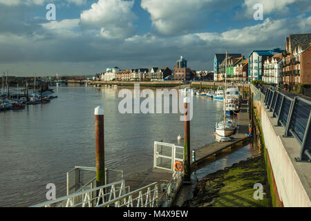 Après-midi d'hiver à Littlehampton, West Sussex, Angleterre. Banque D'Images