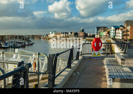 Après-midi d'hiver à Littlehampton, West Sussex, Angleterre. Banque D'Images