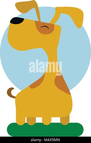 Heureux mignon chien cartoon vector illustration isolé Illustration de Vecteur