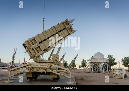 Le MIM-104 Patriot est un missile sol-air (SAM), le principal système de ce type utilisé par l'armée des Etats-Unis et de plusieurs pays alliés. C'est Banque D'Images