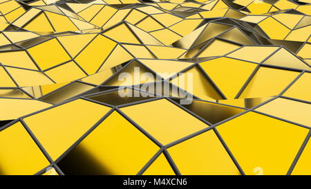 Résumé de l'or transparent cristallin triangulaire background Banque D'Images