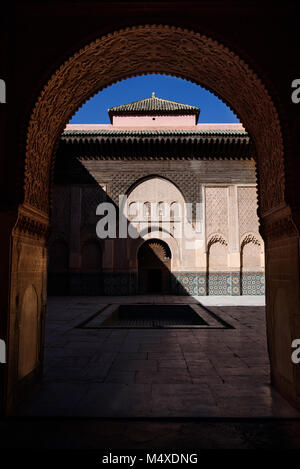 Ali Medersa Ben Youssef, Marrakech, Maroc Banque D'Images