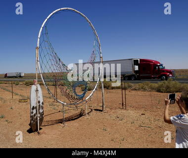 Dreamcatcher,Meteor City Trading Post ruines,Arizona,Route 66 Banque D'Images