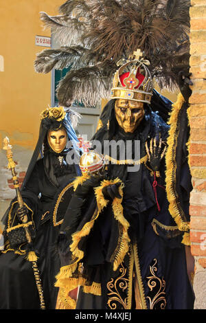 François-Joseph et l'Impératrice Elisabeth d'Autriche durant le Carnaval de Venise (Carnevale di Venezia) à Venise, Italie Banque D'Images