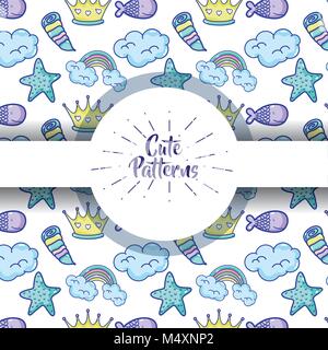 Des modèles avec Cute doodles cartoons background Illustration de Vecteur