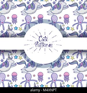 Des modèles avec Cute doodles cartoons background Illustration de Vecteur