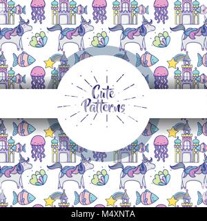 Des modèles avec Cute doodles cartoons background Illustration de Vecteur