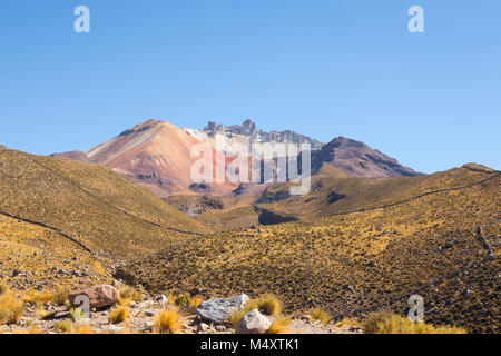 Volcan Tunupa de Chatahuana point de vue. Salar de Uyuni, Bolivie.paysage bolivien Banque D'Images