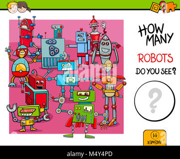 Robots de comptage jeu éducatif pour les enfants Banque D'Images