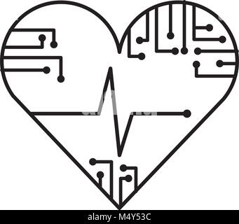 La technologie des circuits de fréquence cardiaque medical Illustration de Vecteur