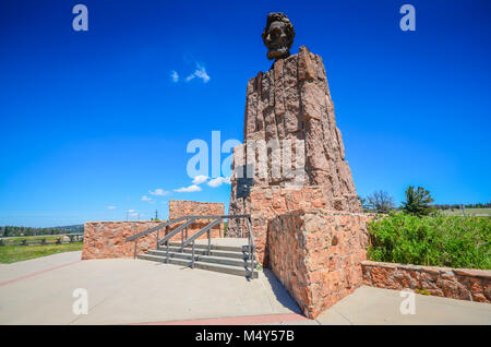 Image horizontale de l'Abraham Lincoln Memorial Monument à Laramie, Wyoming. Il a été placé sur le point le plus élevé de l'usine transcontinental L Banque D'Images