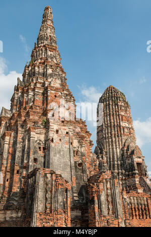 Wat Chaiwatthanaram temple bouddhiste dans la ville d'Ayutthaya Historical Park, en Thaïlande, et site du patrimoine mondial de l'UNESCO. Banque D'Images