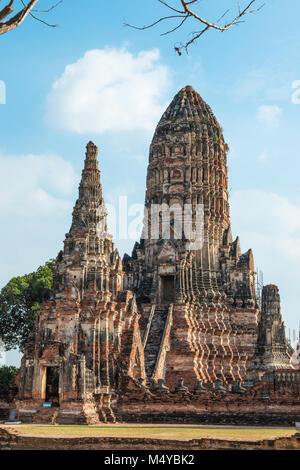 Wat Chaiwatthanaram temple bouddhiste dans la ville d'Ayutthaya Historical Park, en Thaïlande, et site du patrimoine mondial de l'UNESCO. Banque D'Images