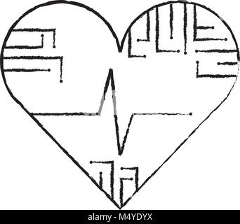 La technologie des circuits de fréquence cardiaque droit médical Illustration de Vecteur