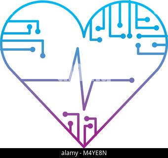 La technologie des circuits de fréquence cardiaque droit médical Illustration de Vecteur