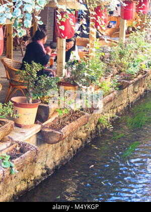 Vieille ville de Lijiang avec de l'eau claire d'une vallée. En voyage Lijian dans la province du Yunnan, Chine en 2012, le 17 novembre. Banque D'Images