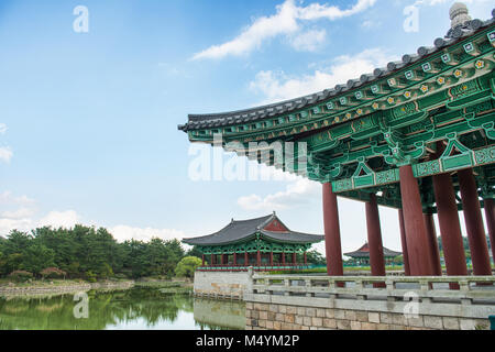 Donggung Wolji Palace et étang à Gyeongju, Corée du Sud. Banque D'Images