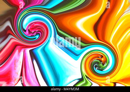 Tourbillons de fantaisie et les vagues. Photo image déformée. Les couleurs de peinture mixte. Banque D'Images