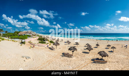 Cancun beach panorama, Mexique Banque D'Images