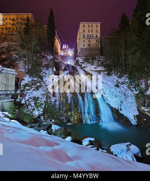 Dans les montagnes Cascade ski Bad Gastein Autriche Banque D'Images