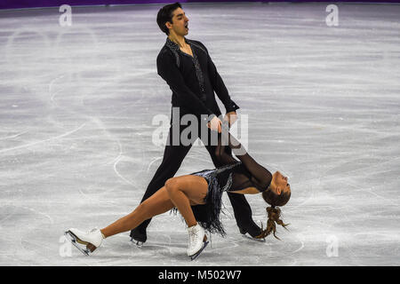 19 février 2018 : Alisa Agafonova et Ucar Alper de Â la Turquie en danse libre concurrence à Gangneung Ice Arena , Gangneung, Corée du Sud. Ulrik Pedersen/CSM Banque D'Images