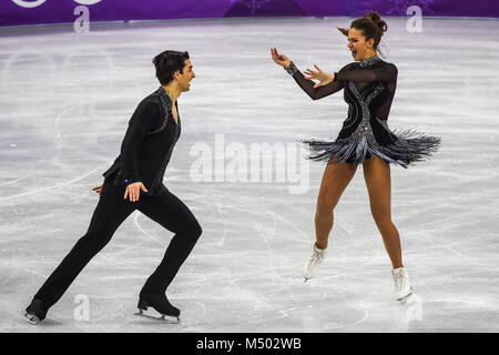 19 février 2018 : Alisa Agafonova et Ucar Alper de Â la Turquie en danse libre concurrence à Gangneung Ice Arena , Gangneung, Corée du Sud. Ulrik Pedersen/CSM Banque D'Images