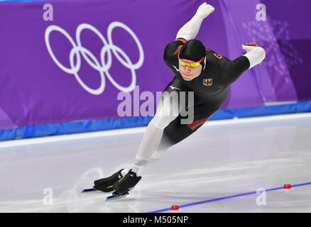 Gangneung, Corée du Sud. Feb 19, 2018. 19 février 2018, la Corée du Sud, Gangneung : Olympia, patinage de vitesse, hommes, 500 mètres, Gangneung ovale : Nico Ihle à partir de l'Allemagne. Crédit : Peter Kneffel/dpa/Alamy Live News Banque D'Images