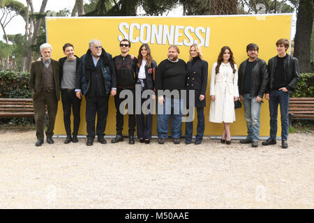 Rome, Italie. Feb 19, 2018. Casa del Cinema - Une séance de projection de film Sconnessi, le cast Credit : Giuseppe Andidero/Alamy Live News Banque D'Images