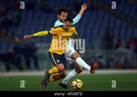 Rome, Italie. Feb 19, 2018. 19.02.2018. Stadio Olimpico, Rome, Italie. Serie A. SS Lazio contre l'Hellas Vérone. en action pendant le match Lazio vs Vérone au Stadio Olimpico à Rome. Crédit : marco iacobucci/Alamy Live News Banque D'Images