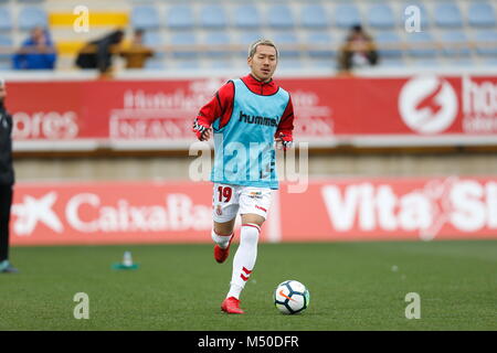 Yosuke Ideguchi (Leonesa), FEBURUARY 18, 2018 Football/soccer - espagnol : "La Liga 123' match entre la y Deportiva Leonesa 2-3 Rayo Vallecano à l'Estadio Municipal Reino de León en Leon, Espagne. Credit : Mutsu Kawamori/AFLO/Alamy Live News Banque D'Images