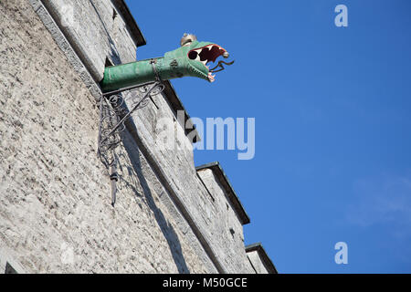 L'échappement sous la forme d'un dragon vert à l'hôtel de ville à Tallinn Banque D'Images