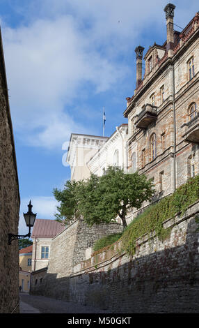 Ancien palais Ungern-Sternberg Estonian Academy of Sciences à Tallinn, vue de la rue Pikk jalg Banque D'Images