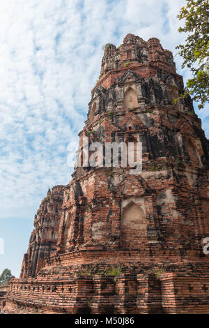 Wat Maha That, un monastère bouddhiste restauré et temple de la ville d'Ayutthaya Historical Park, en Thaïlande. Banque D'Images