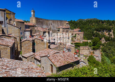 Sorano ville médiévale en Toscane Italie Banque D'Images