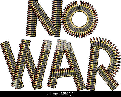 Pas de guerre , Balle Typographie Vector Illustration Banque D'Images