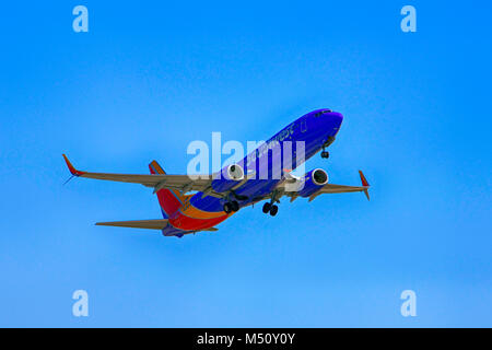 SouthWest Airlines Boeing 737 au départ de l'Aéroport International de Fort Myers en Floride USA Banque D'Images