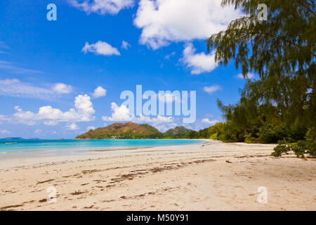 Tropical Beach Côte d'Or - île de Praslin Seychelles Banque D'Images