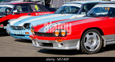 Venus pour le Jaguar XJS Toyo Tire / Watchdogapp.com Championnat Jaguar dans le paddock à la SCLC réunion Circuit moteur de Snetterton, Norfolk, Royaume-Uni. Banque D'Images