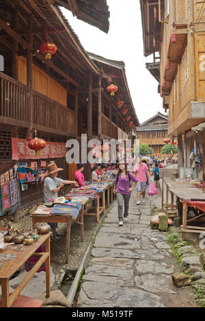 La Chine Guilin marché huangluo Banque D'Images