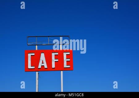 Cafe sign le long de la Route 66 au Texas Banque D'Images