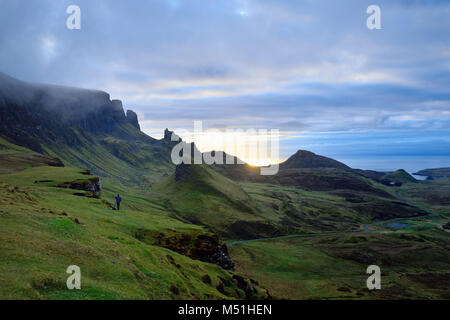 Royaume-uni, l'Écosse, l'archipel des Hébrides intérieures : île de Skye. Quiraing, un glissement de l'extrême nord de la péninsule de Trotternish au sommet Banque D'Images