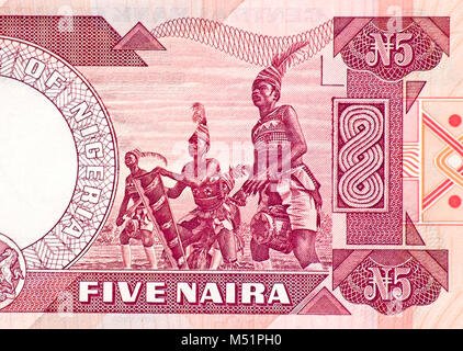 Nigéria 5 5 Naira Bank Note Banque D'Images