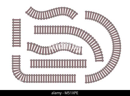 Rails - ensemble d'objets vectoriels modernes Illustration de Vecteur